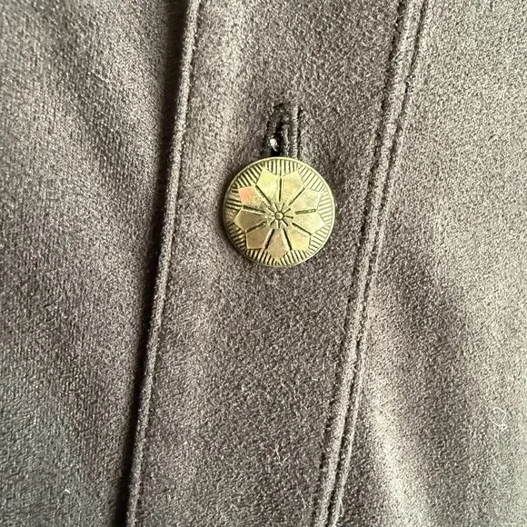 Double D Ranch Women's Size Large Black Suede Feel Button Up Western Shirt - Picture 6 of 11